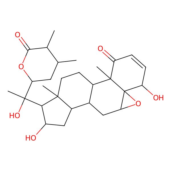 2D Structure of 4,16,20-Trihydroxy-5,6:22,26-diepoxyergost-2-ene-1,26-dione