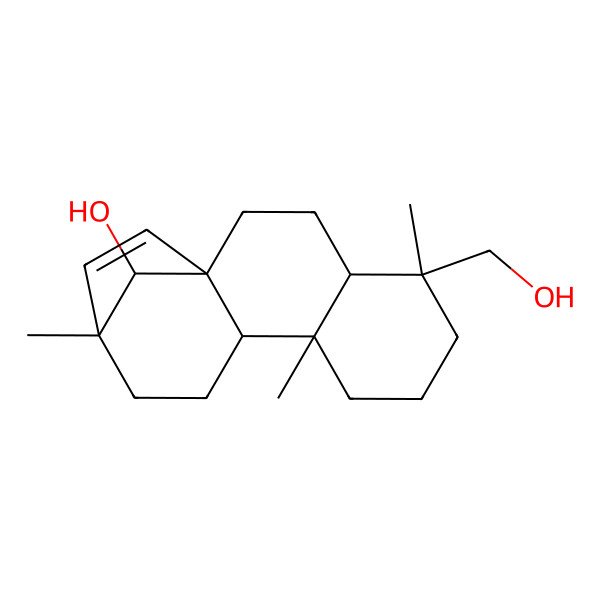 2D Structure of (1R,4S,5R,9R,10S,13R,16S)-5-(hydroxymethyl)-5,9,13-trimethyltetracyclo[11.2.1.01,10.04,9]hexadec-14-en-16-ol