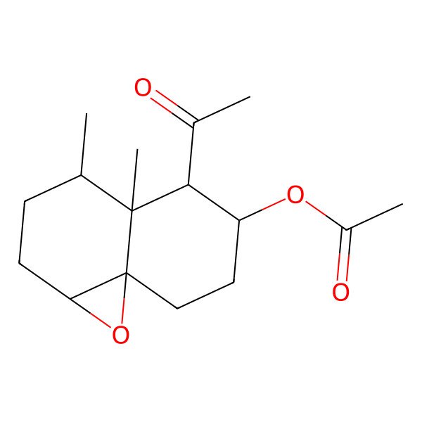 2D Structure of [(1aS,4S,4aS,5R,6S,8aR)-5-acetyl-4,4a-dimethyl-1a,2,3,4,5,6,7,8-octahydronaphtho[1,8a-b]oxiren-6-yl] acetate