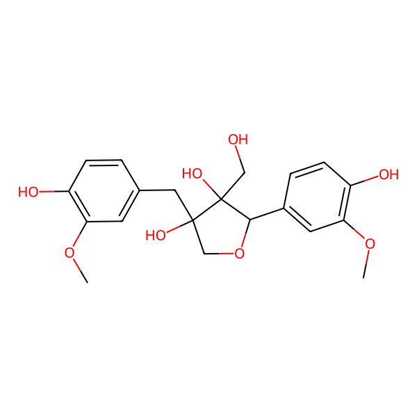 2D Structure of 2-(4-Hydroxy-3-methoxyphenyl)-4-[(4-hydroxy-3-methoxyphenyl)methyl]-3-(hydroxymethyl)oxolane-3,4-diol