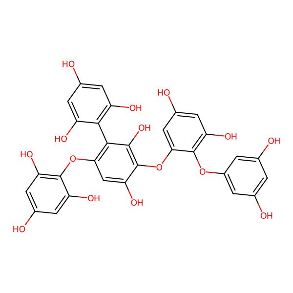 2D Structure of 2-[3-[2-(3,5-Dihydroxyphenoxy)-3,5-dihydroxyphenoxy]-2,4-dihydroxy-6-(2,4,6-trihydroxyphenoxy)phenyl]benzene-1,3,5-triol
