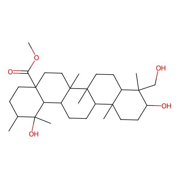 2D Structure of Methyl 1,10-dihydroxy-9-(hydroxymethyl)-1,2,6a,6b,9,12a-hexamethyl-2,3,4,5,6,6a,7,8,8a,10,11,12,13,14,14a,14b-hexadecahydropicene-4a-carboxylate