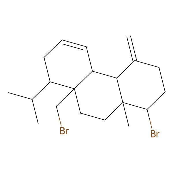 2D Structure of 1-bromo-8a-(bromomethyl)-10a-methyl-4-methylidene-8-propan-2-yl-2,3,4a,4b,7,8,9,10-octahydro-1H-phenanthrene