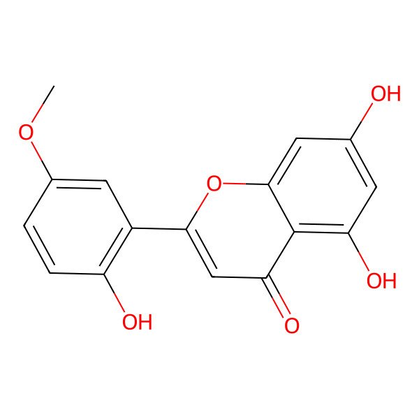 2D Structure of 5,7-Dihydroxy-2-(2-hydroxy-5-methoxyphenyl)-4h-chromen-4-on