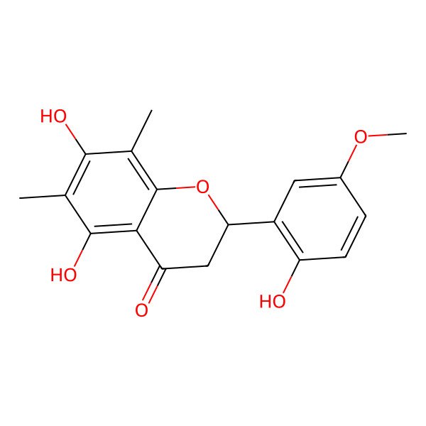 2D Structure of 5,7-Dihydroxy-2-(2-hydroxy-5-methoxyphenyl)-6,8-dimethyl-2,3-dihydrochromen-4-one