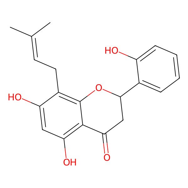 2D Structure of 5,7-Dihydroxy-2-(2-hydroxyphenyl)-8-(3-methylbut-2-enyl)-2,3-dihydrochromen-4-one