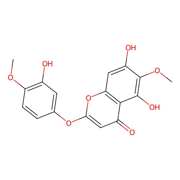 2D Structure of 5,7-Dihydroxy-2-(3-hydroxy-4-methoxyphenoxy)-6-methoxychromen-4-one
