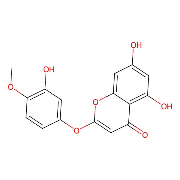 2D Structure of 5,7-Dihydroxy-2-(3-hydroxy-4-methoxyphenoxy)chromen-4-one