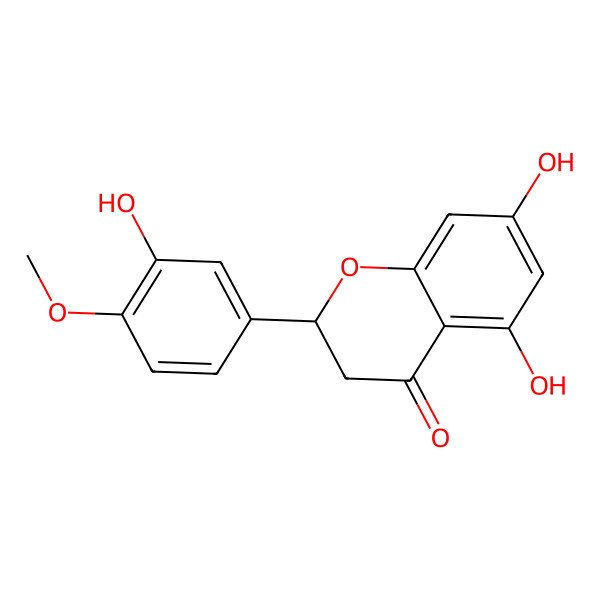 2D Structure of 5,7-dihydroxy-2-(3-hydroxy-4-methoxyphenyl)-3,4-dihydro-2H-1-benzopyran-4-one