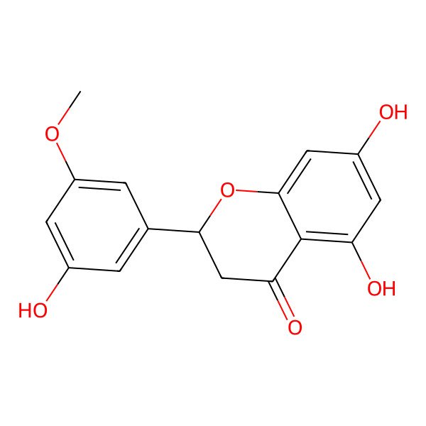 2D Structure of 5,7-Dihydroxy-2-(3-hydroxy-5-methoxyphenyl)-2,3-dihydrochromen-4-one 2D Structure of 5,7-Dihydroxy-2-(3-hydroxy-5-methoxyphenyl)-2,3-dihydrochromen-4-one