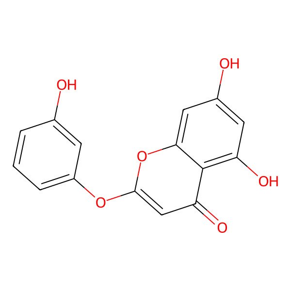 2D Structure of 5,7-Dihydroxy-2-(3-hydroxyphenoxy)chromen-4-one