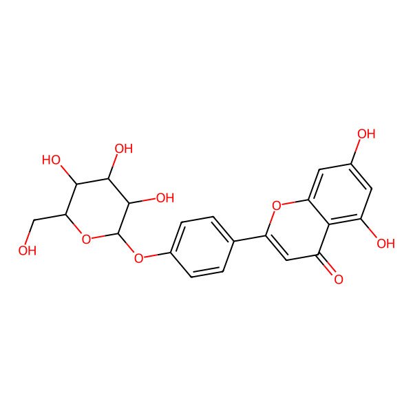 2D Structure of 5,7-Dihydroxy-2-[4-[3,4,5-trihydroxy-6-(hydroxymethyl)oxan-2-yl]oxyphenyl]chromen-4-one