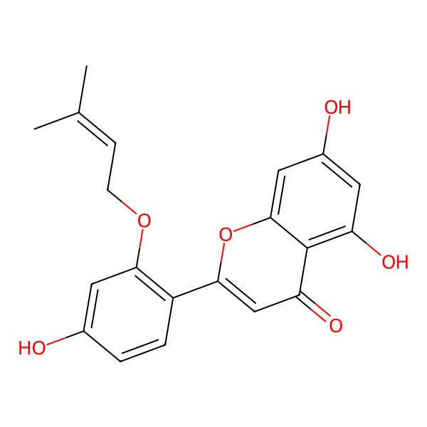 2D Structure of 5,7-Dihydroxy-2-[4-hydroxy-2-(3-methylbut-2-enoxy)phenyl]chromen-4-one