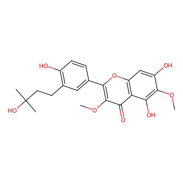 2D Structure of 5,7-Dihydroxy-2-[4-hydroxy-3-(3-hydroxy-3-methylbutyl)phenyl]-3,6-dimethoxychromen-4-one