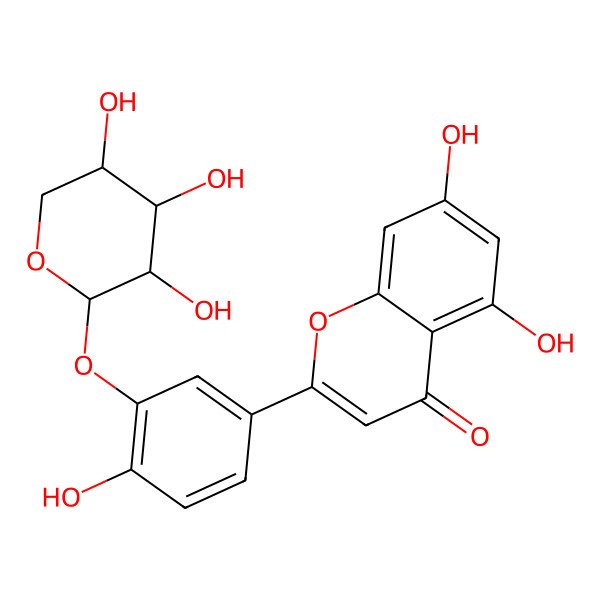 2D Structure of 5,7-Dihydroxy-2-[4-hydroxy-3-(3,4,5-trihydroxyoxan-2-yl)oxyphenyl]chromen-4-one