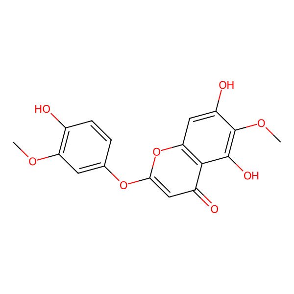 2D Structure of 5,7-Dihydroxy-2-(4-hydroxy-3-methoxyphenoxy)-6-methoxychromen-4-one