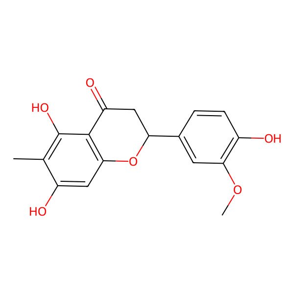 2D Structure of 5,7-Dihydroxy-2-(4-hydroxy-3-methoxyphenyl)-6-methyl-2,3-dihydrochromen-4-one 2D Structure of 5,7-Dihydroxy-2-(4-hydroxy-3-methoxyphenyl)-6-methyl-2,3-dihydrochromen-4-one