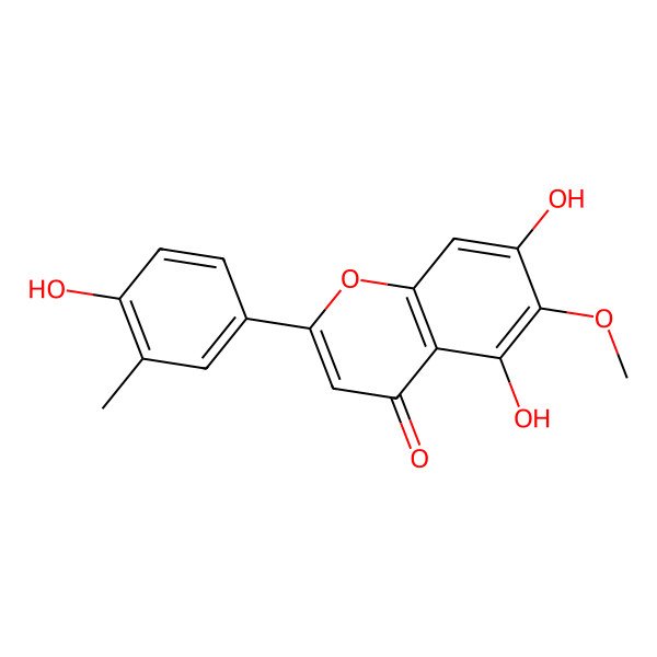 2D Structure of 5,7-Dihydroxy-2-(4-hydroxy-3-methylphenyl)-6-methoxychromen-4-one