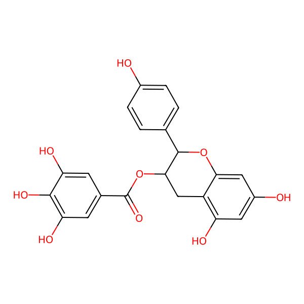 2D Structure of [5,7-dihydroxy-2-(4-hydroxyphenyl)-3,4-dihydro-2H-chromen-3-yl] 3,4,5-trihydroxybenzoate