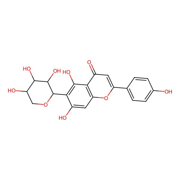 2D Structure of 5,7-Dihydroxy-2-(4-hydroxyphenyl)-6-(3,4,5-trihydroxyoxan-2-yl)chromen-4-one