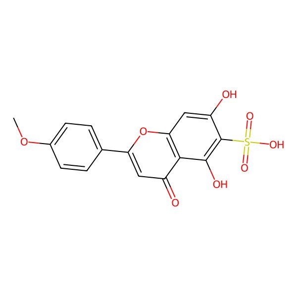 2D Structure of 5,7-Dihydroxy-2-(4-methoxyphenyl)-4-oxochromene-6-sulfonic acid 2D Structure of 5,7-Dihydroxy-2-(4-methoxyphenyl)-4-oxochromene-6-sulfonic acid