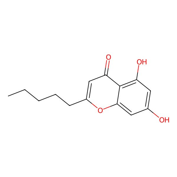 2D Structure of 5,7-Dihydroxy-2-pentylchromen-4-one