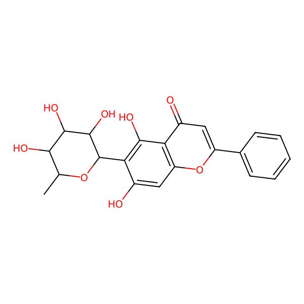 2D Structure of 5,7-Dihydroxy-2-phenyl-6-(3,4,5-trihydroxy-6-methyloxan-2-yl)chromen-4-one