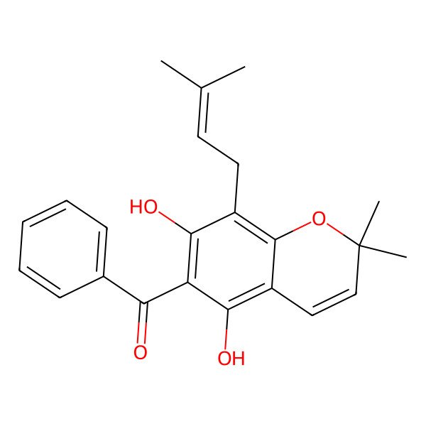 2D Structure of [5,7-Dihydroxy-2,2-dimethyl-8-(3-methylbut-2-enyl)chromen-6-yl]-phenylmethanone