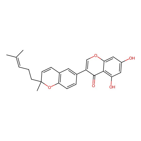 2D Structure of 5,7-Dihydroxy-3-[2-methyl-2-(4-methylpent-3-enyl)chromen-6-yl]chromen-4-one