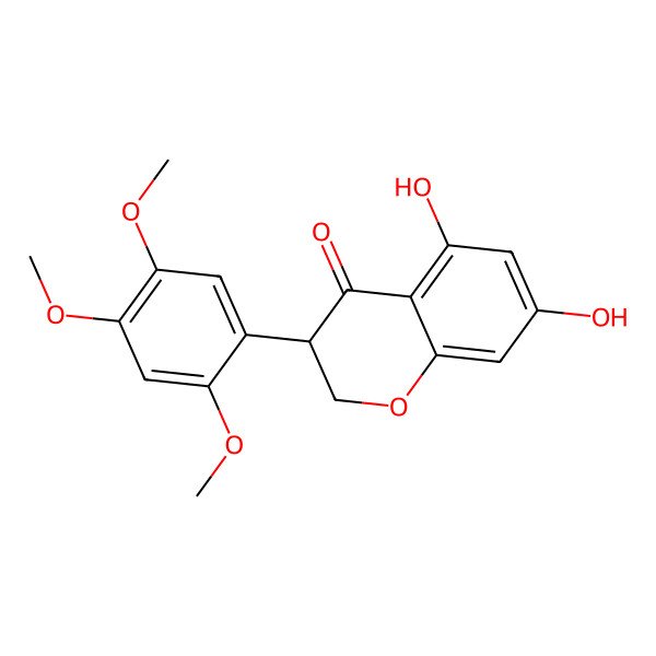 2D Structure of 5,7-Dihydroxy-3-(2,4,5-trimethoxyphenyl)-2,3-dihydrochromen-4-one