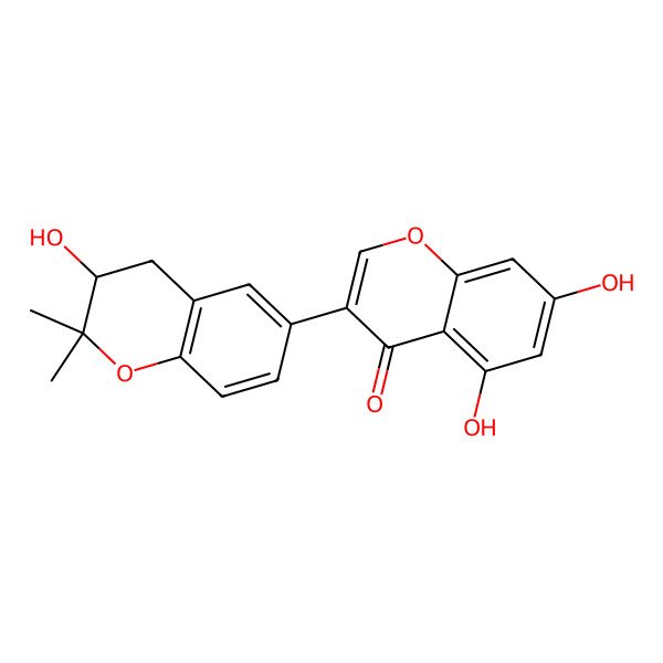 2D Structure of 5,7-Dihydroxy-3-(3-hydroxy-2,2-dimethyl-3,4-dihydrochromen-6-yl)chromen-4-one