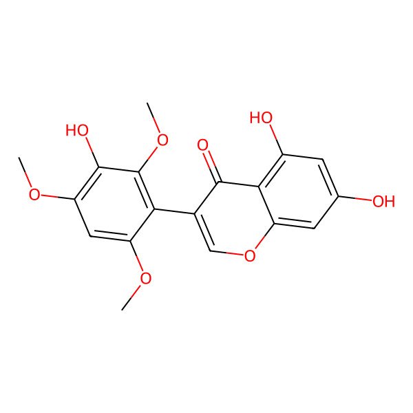 2D Structure of 5,7-Dihydroxy-3-(3-hydroxy-2,4,6-trimethoxyphenyl)chromen-4-one