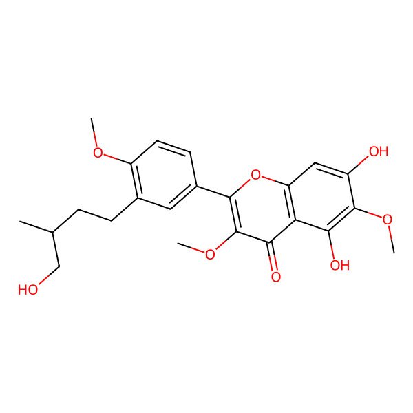 2D Structure of 5,7-Dihydroxy-3'-(3-hydroxymethylbutyl)-3,6,4'-trimethoxyflavone