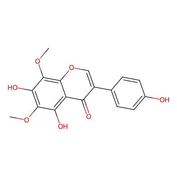 2D Structure of 5,7-Dihydroxy-3-(4-hydroxyphenyl)-6,8-dimethoxychromen-4-one
