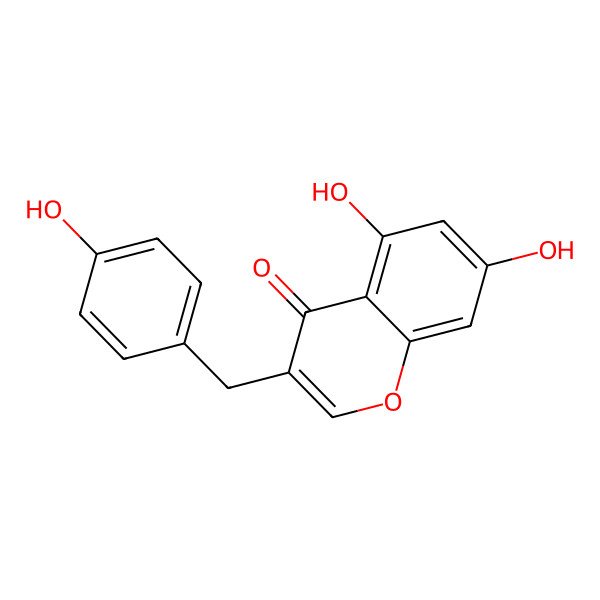 2D Structure of 5,7-Dihydroxy-3-[(4-hydroxyphenyl)methyl]-4H-1-benzopyran-4-one