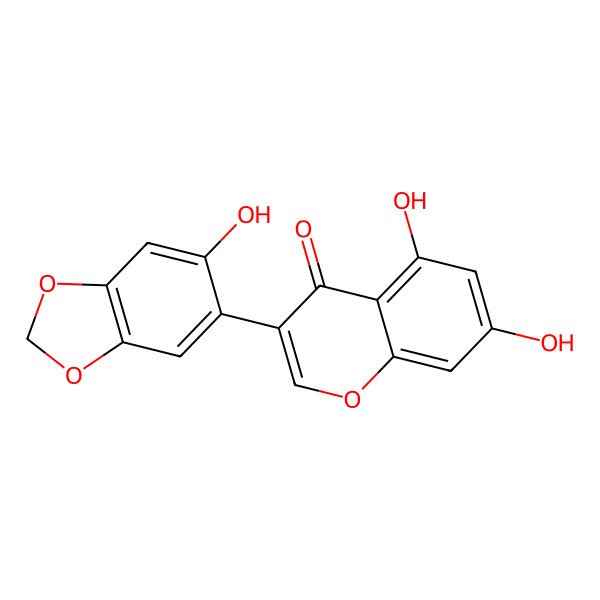 2D Structure of 5,7-Dihydroxy-3-(6-hydroxy-1,3-benzodioxol-5-yl)chromen-4-one