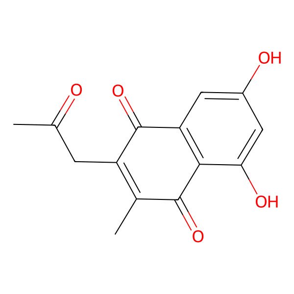 2D Structure of 5,7-Dihydroxy-3-methyl-2-(2-oxopropyl)naphthalene-1,4-dione