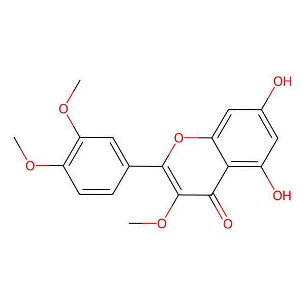 2D Structure of 5,7-Dihydroxy-3,3',4'-trimethoxyflavone