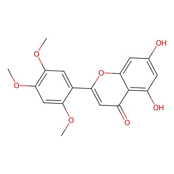 2D Structure of 5,7-Dihydroxy-3',4',6'-trimethoxyflavone