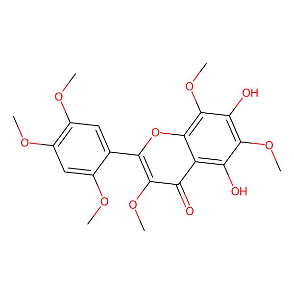 2D Structure of 5,7-Dihydroxy-3,6,8,2',4',5'-hexamethoxyflavone
