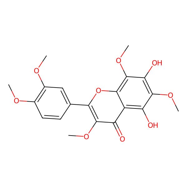 2D Structure of 5,7-Dihydroxy-3,6,8,3',4'-pentamethoxyflavone