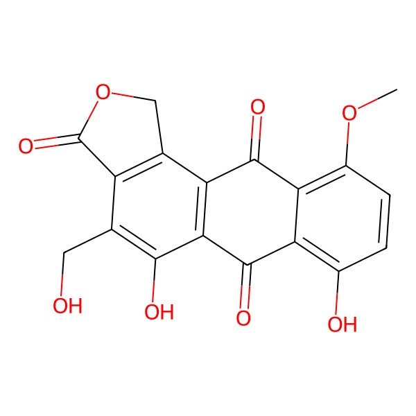2D Structure of 5,7-dihydroxy-4-(hydroxymethyl)-10-methoxy-1H-naphtho[3,2-e][2]benzofuran-3,6,11-trione