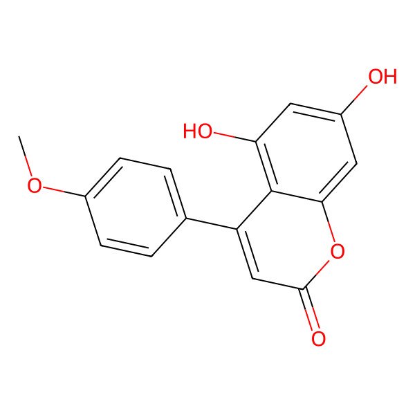 2D Structure of 5,7-Dihydroxy-4'-methoxy-4-phenylcoumarin 2D Structure of 5,7-Dihydroxy-4'-methoxy-4-phenylcoumarin