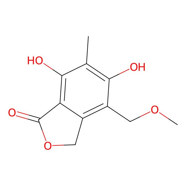 2D Structure of 5,7-dihydroxy-4-(methoxymethyl)-6-methyl-3H-2-benzofuran-1-one
