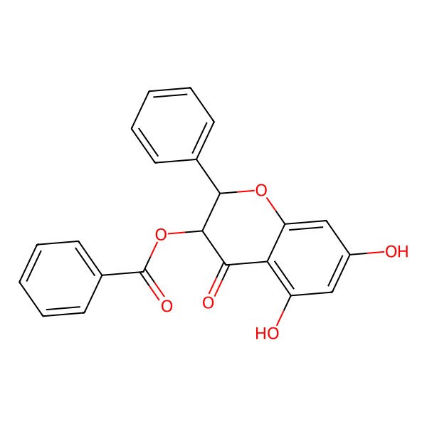 2D Structure of (5,7-Dihydroxy-4-oxo-2-phenyl-2,3-dihydrochromen-3-yl) benzoate