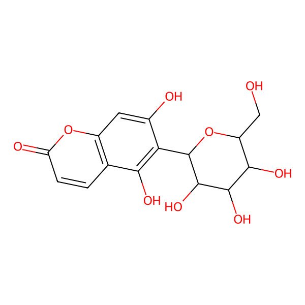 2D Structure of 5,7-Dihydroxy-6-[3,4,5-trihydroxy-6-(hydroxymethyl)oxan-2-yl]chromen-2-one