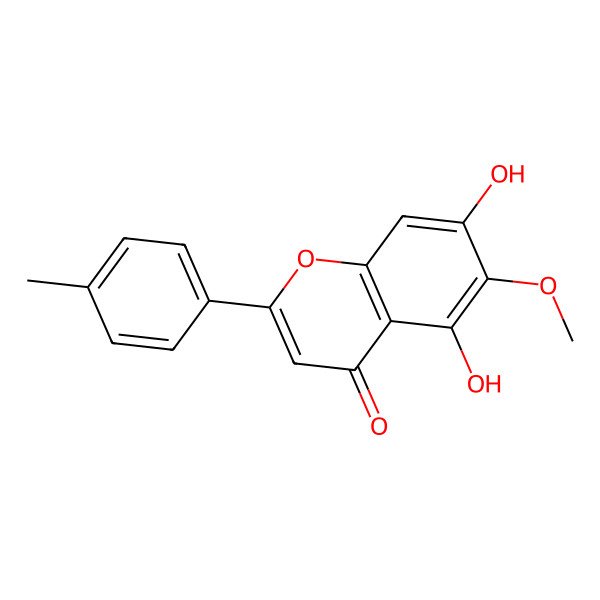 2D Structure of 5,7-Dihydroxy-6-methoxy-2-(4-methylphenyl)chromen-4-one