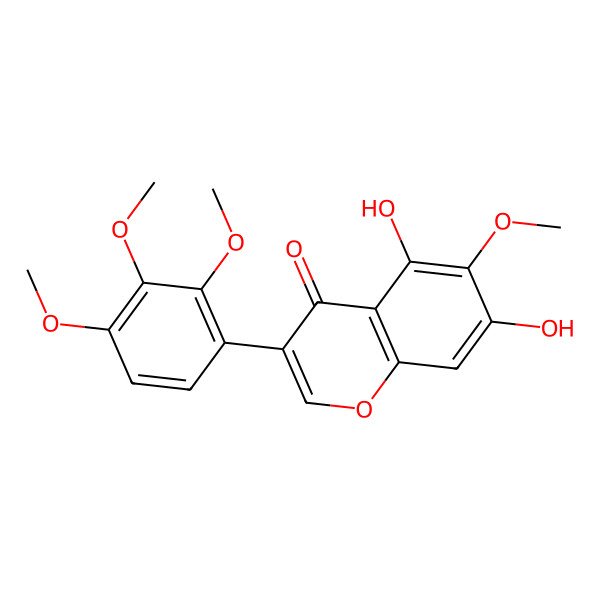 2D Structure of 5,7-Dihydroxy-6-methoxy-3-(2,3,4-trimethoxyphenyl)chromen-4-one