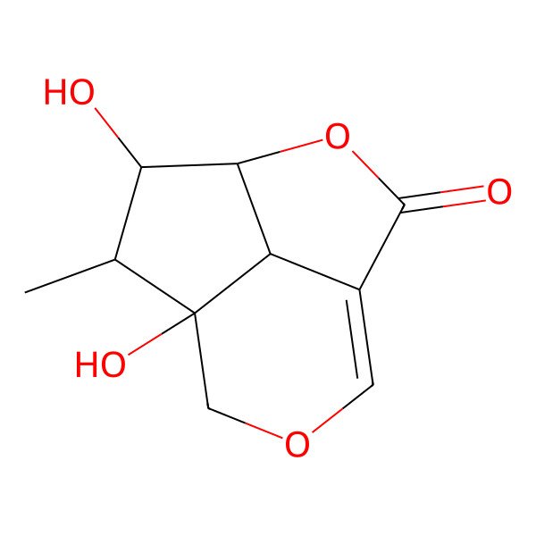 2D Structure of 5,7-Dihydroxy-6-methyl-3,9-dioxatricyclo[5.3.1.04,11]undec-1(10)-en-2-one