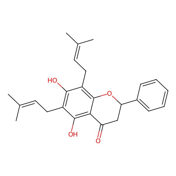 2D Structure of 5,7-Dihydroxy-6,8-di-C-prenylflavanone